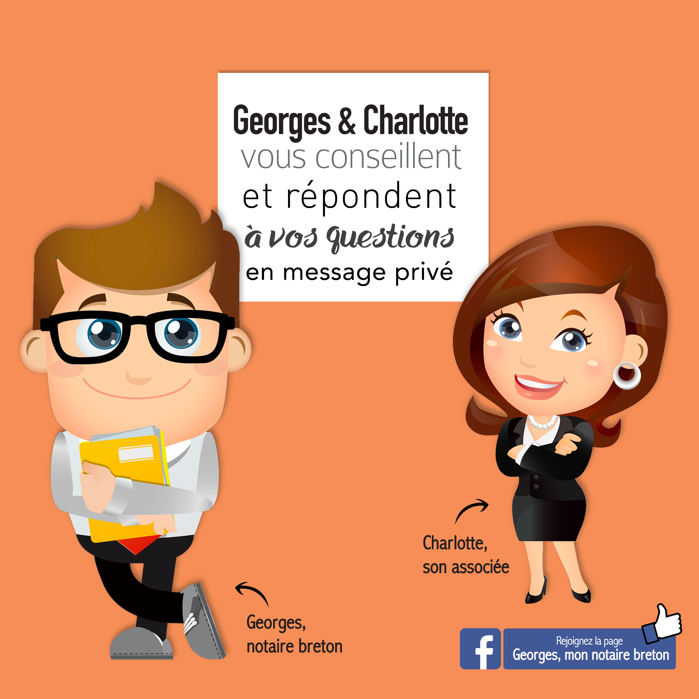 Georges et Charlotte, notaires bretons, facebook 