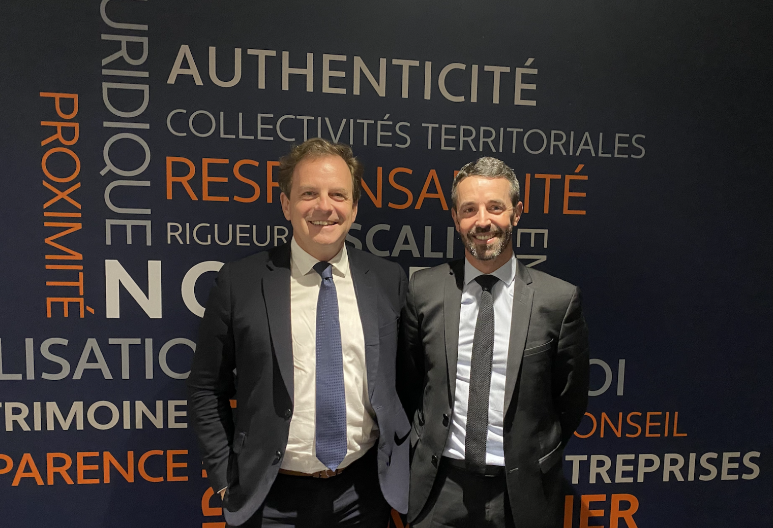 François-Eric Paulet, nouveau président de la Chambre des notaires d'Ille-et-Vilaine, et Richard Levionnois, président de 2020 à 2022
