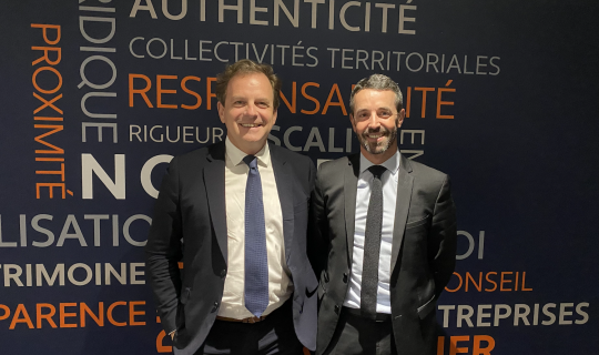 François-Eric Paulet, nouveau président de la Chambre des notaires d'Ille-et-Vilaine, et Richard Levionnois, président de 2020 à 2022